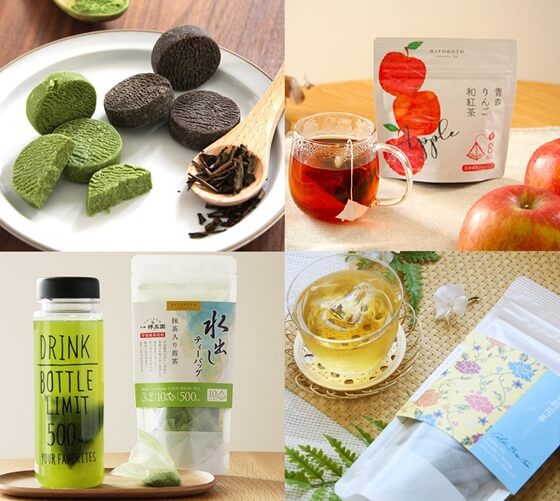 カネイ一言製茶（生チョコクッキー、煎茶、紅茶、その他フレーバーティーバッグ）