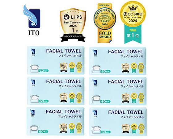 プレミアムな水・もの・暮らし |ITOフェイシャルタオル 60枚×6個セット